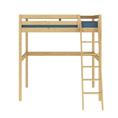 Lit mezzanine 2 places bois massif aaron Blanc+Bois 11 - vertbaudet enfant 