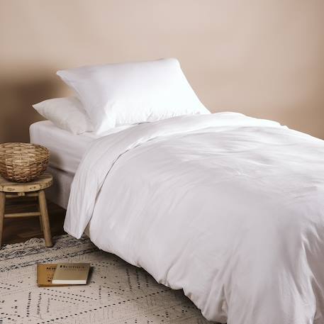 Housse de couette 1 personne pur coton bio Blanc+Bleu nuit+Ecru+Eucalyptus+Gris tourterelle+Rose nude+Terracotta 1 - vertbaudet enfant 