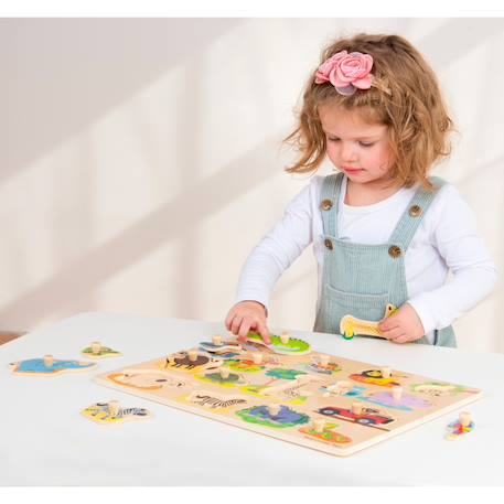 Grand puzzle safari 16 pcs Beige 4 - vertbaudet enfant 