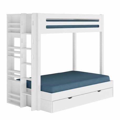 Lit superposé 4 places bois massif isa Blanc 3 - vertbaudet enfant 