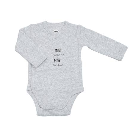 Body bébé ouverture croisée Gris 1 - vertbaudet enfant 