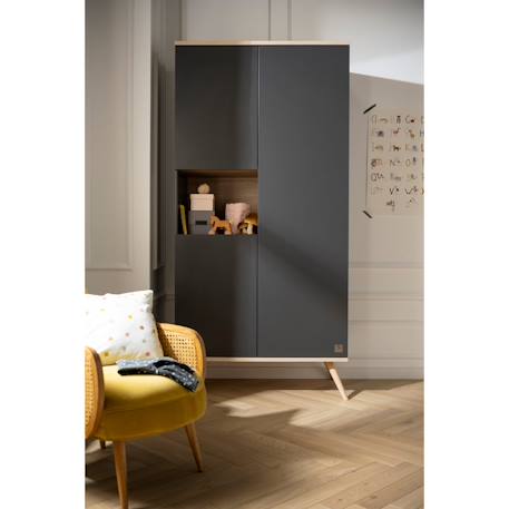 Armoire 3 portes 1 niche - boreale Gris+Orange 2 - vertbaudet enfant 