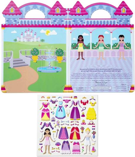 Livret d'autocollants reliefs repositionnables princesses Rose 5 - vertbaudet enfant 