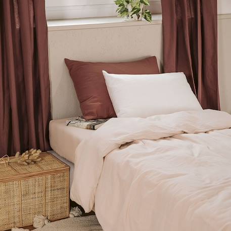 Housse de couette 1 personne pur coton bio Blanc+Bleu nuit+Ecru+Eucalyptus+Gris tourterelle+Rose nude+Terracotta 35 - vertbaudet enfant 