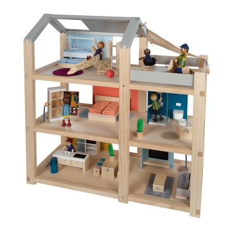 Maison de poupées nature avec meubles Beige 3 - vertbaudet enfant 