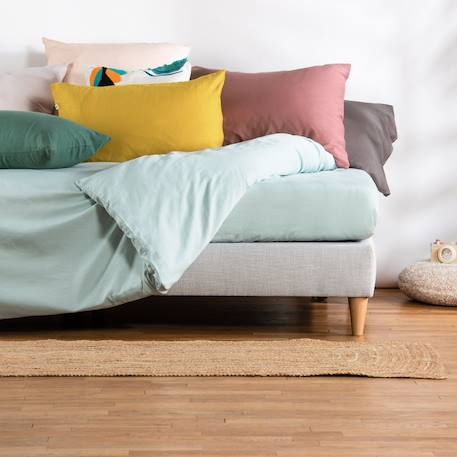 Housse de couette 1 personne pur coton bio Blanc+Bleu nuit+Ecru+Eucalyptus+Gris tourterelle+Rose nude+Terracotta 29 - vertbaudet enfant 