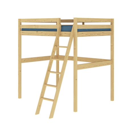 Lit mezzanine 2 places bois massif aaron Blanc+Bois 8 - vertbaudet enfant 