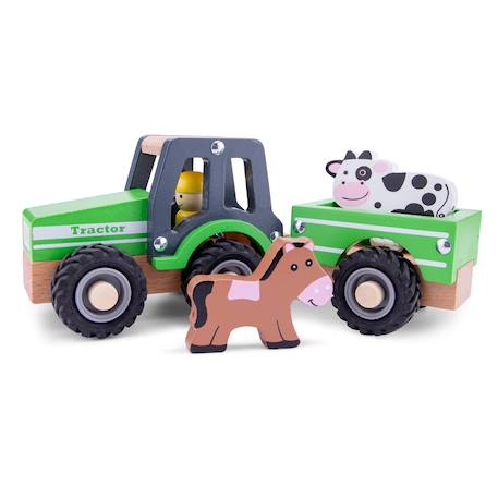 Tracteur avec remorque et animaux Vert 4 - vertbaudet enfant 
