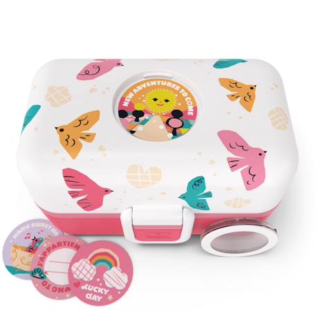 Lunch box à compartiments 800ml tresor Bleu dino+Bleu infinity+Bleu wolf+Cannelle fox+Rose birds+Rose blush+Rose papercut+Vert forest+Vert raccoon 25 - vertbaudet enfant 