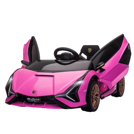 Voiture électrique enfant 12v Sián sous Licence Lamborghini, télécommande, effets sonores, Lumineux Blanc+Rose+Rouge+Vert 7 - vertbaudet enfant 