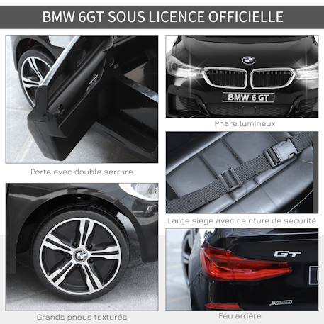 Voiture électrique enfant 6v bmw 6 gt noire Noir 4 - vertbaudet enfant 