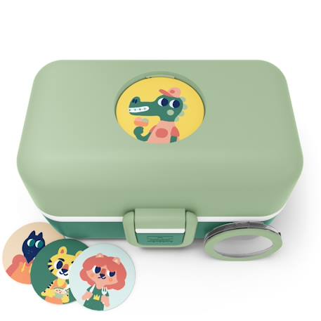 Lunch box à compartiments 800ml tresor Bleu dino+Bleu infinity+Bleu wolf+Cannelle fox+Rose birds+Rose blush+Rose papercut+Vert forest+Vert raccoon 42 - vertbaudet enfant 