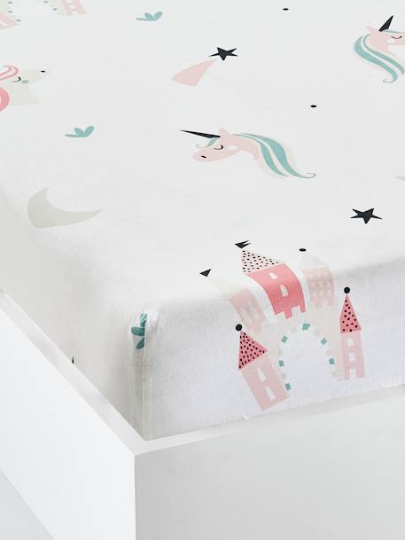 Parure housse de couette enfant et taie d'oreiller LICORNES MAGIQUES bleu clair 10 - vertbaudet enfant 