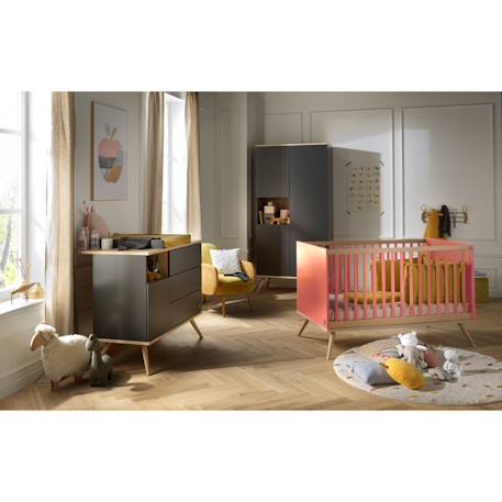 Lit évolutif - boreale Bleu+Gris+Orange 14 - vertbaudet enfant 