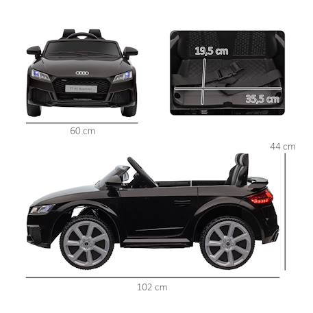 Voiture électrique enfant 12v audi tt rs Blanc+Noir+Rouge 9 - vertbaudet enfant 