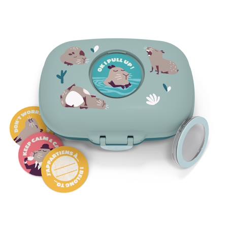 Boite à goûter enfant 600ml gram Blanc/rose+Bleu capy+Bleu dino+Bleu infinity+Bleu wolf+Cannelle fox+Rose birds+Rose blush+Rose moka+Rose papercut+Vert forest+Vert natural+Vert raccoon 9 - vertbaudet enfant 