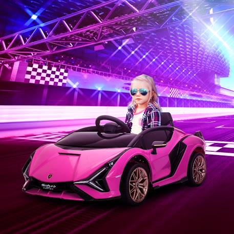 Voiture électrique enfant 12v Sián sous Licence Lamborghini, télécommande, effets sonores, Lumineux Blanc+Rose+Rouge+Vert 8 - vertbaudet enfant 