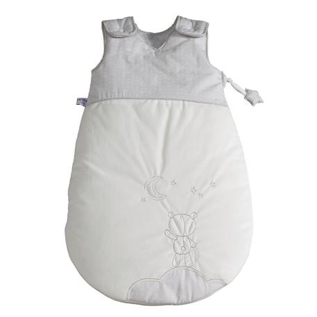Gigoteuse bébé brodée en coton - celeste Blanc/gris+Gris/blanc 1 - vertbaudet enfant 
