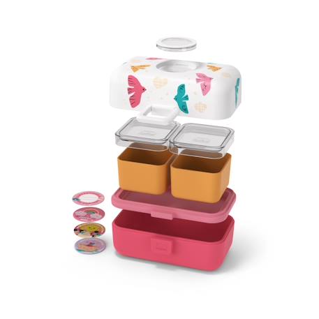 Lunch box à compartiments 800ml tresor Bleu dino+Bleu infinity+Bleu wolf+Cannelle fox+Rose birds+Rose blush+Rose papercut+Vert forest+Vert raccoon 27 - vertbaudet enfant 