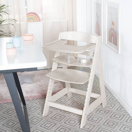 Tablette de chaise haute - plateau repas avec rebord sit up flex Beige délavé+Blanc+Bois naturel+Gris taupe+Noir 6 - vertbaudet enfant 