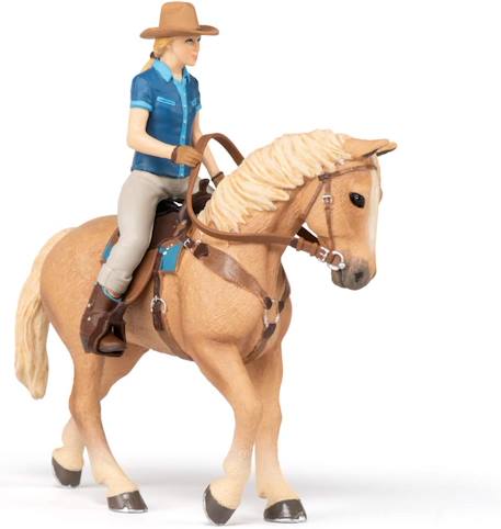 Figurine cheval western et sa cavalière Beige 2 - vertbaudet enfant 