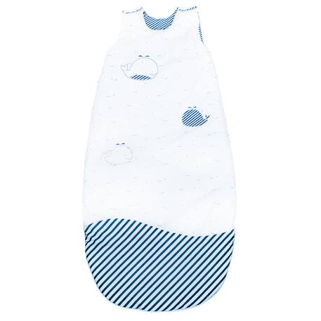 Gigoteuse bébé en coton - blue baleine Blanc/bleu 1 - vertbaudet enfant 