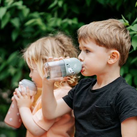 Bouteille enfant en tritan™ 330ml positive s Bleu+Bleu dino+Bleu wolf+Cannelle fox+Rose+Rose birds+Vert forest+Vert raccoon 27 - vertbaudet enfant 