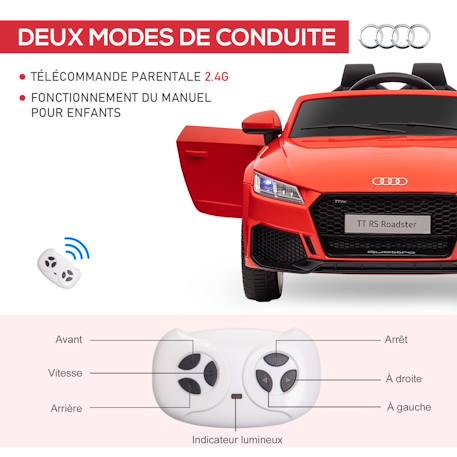 Voiture électrique enfant 12v audi tt rs Blanc+Noir+Rouge 17 - vertbaudet enfant 