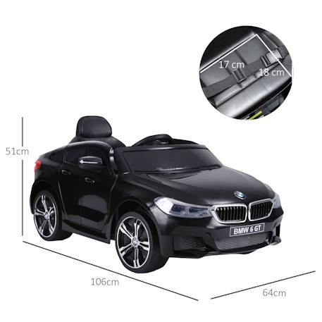Voiture électrique enfant 6v bmw 6 gt noire Noir 3 - vertbaudet enfant 
