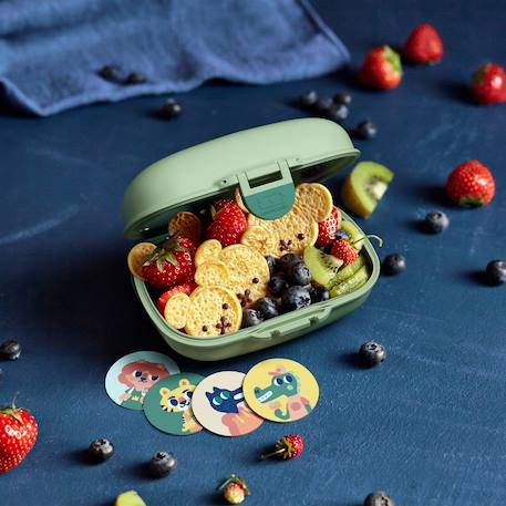 Boite à goûter enfant 600ml gram Blanc/rose+Bleu capy+Bleu dino+Bleu infinity+Bleu wolf+Cannelle fox+Rose birds+Rose blush+Rose moka+Rose papercut+Vert forest+Vert natural+Vert raccoon 61 - vertbaudet enfant 