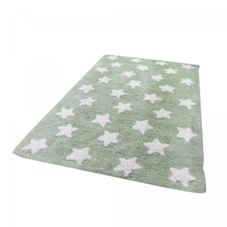Tapis enfant fait main en coton bio etoile Vert 5 - vertbaudet enfant 