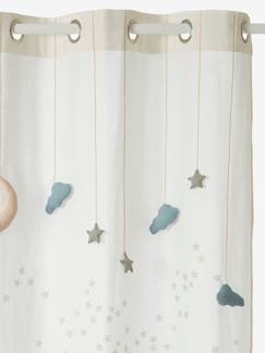 Nid 0-3 ans-Linge de maison et décoration-Rideau guirlande à œillets tamisant nuages et étoiles