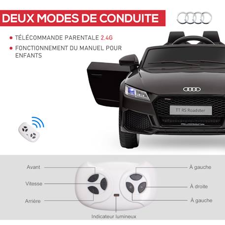 Voiture électrique enfant 12v audi tt rs Blanc+Noir+Rouge 12 - vertbaudet enfant 
