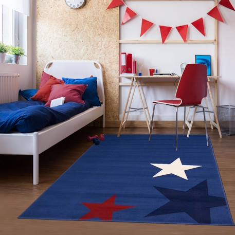 Tapis enfant tissé lyn1 star Bleu 1 - vertbaudet enfant 