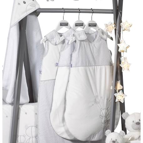 Gigoteuse bébé brodée en coton - celeste Blanc/gris+Gris/blanc 4 - vertbaudet enfant 