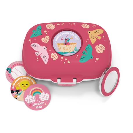 Boite à goûter enfant 600ml gram Blanc/rose+Bleu capy+Bleu dino+Bleu infinity+Bleu wolf+Cannelle fox+Rose birds+Rose blush+Rose moka+Rose papercut+Vert forest+Vert natural+Vert raccoon 36 - vertbaudet enfant 