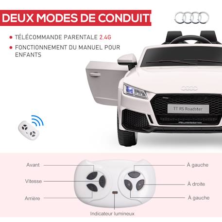 Voiture électrique enfant 12v audi tt rs Blanc+Noir+Rouge 6 - vertbaudet enfant 
