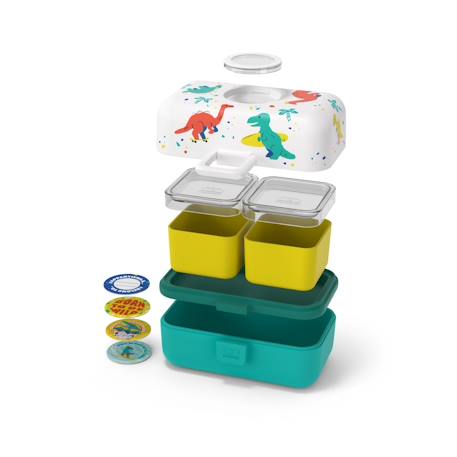 Lunch box à compartiments 800ml tresor Bleu dino+Bleu infinity+Bleu wolf+Cannelle fox+Rose birds+Rose blush+Rose papercut+Vert forest+Vert raccoon 5 - vertbaudet enfant 