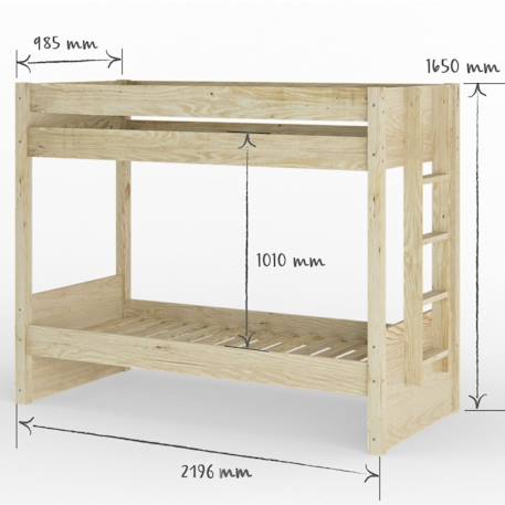 Lit superposé bois massif elora Blanc+Bois naturel 10 - vertbaudet enfant 