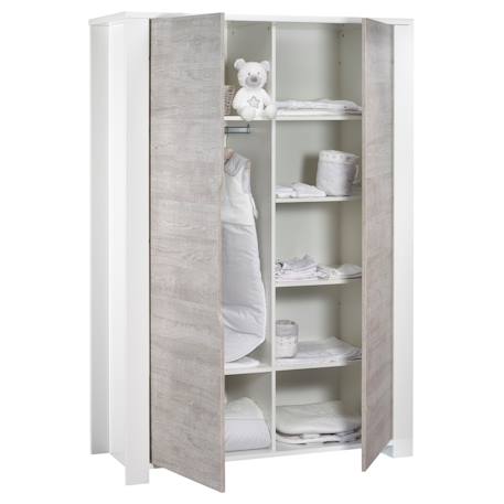 Armoire bébé 2 portes - loft Blanc+Gris/blanc 6 - vertbaudet enfant 