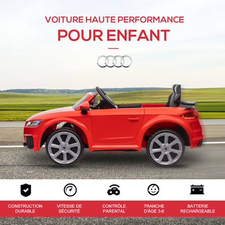 Voiture électrique enfant 12v audi tt rs Blanc+Noir+Rouge 18 - vertbaudet enfant 