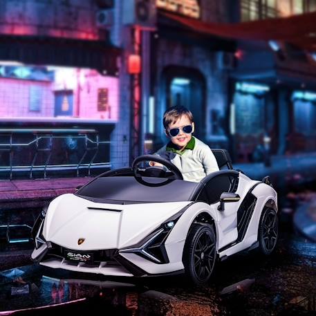 Voiture électrique enfant 12v Sián sous Licence Lamborghini, télécommande, effets sonores, Lumineux Blanc+Rose+Rouge+Vert 2 - vertbaudet enfant 