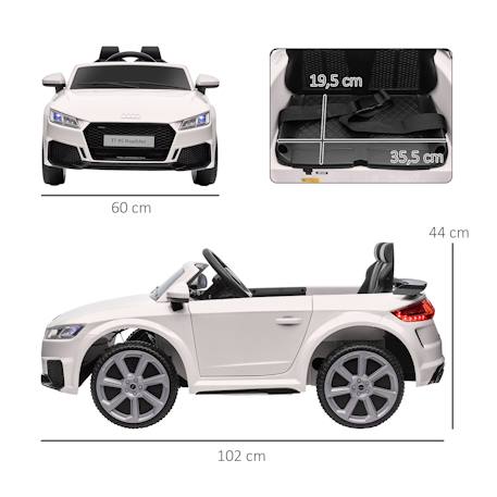 Voiture électrique enfant 12v audi tt rs Blanc+Noir+Rouge 3 - vertbaudet enfant 
