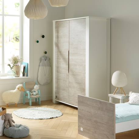 Armoire bébé 2 portes - loft Blanc+Gris/blanc 8 - vertbaudet enfant 
