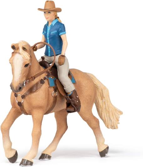 Figurine cheval western et sa cavalière Beige 5 - vertbaudet enfant 