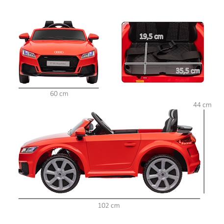 Voiture électrique enfant 12v audi tt rs Blanc+Noir+Rouge 15 - vertbaudet enfant 