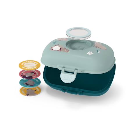 Boite à goûter enfant 600ml gram Blanc/rose+Bleu capy+Bleu dino+Bleu infinity+Bleu wolf+Cannelle fox+Rose birds+Rose blush+Rose moka+Rose papercut+Vert forest+Vert natural+Vert raccoon 10 - vertbaudet enfant 