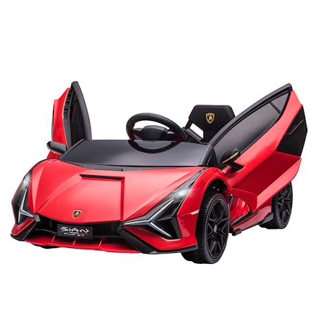 Voiture électrique enfant 12v Sián sous Licence Lamborghini, télécommande, effets sonores, Lumineux Blanc+Rose+Rouge+Vert 13 - vertbaudet enfant 
