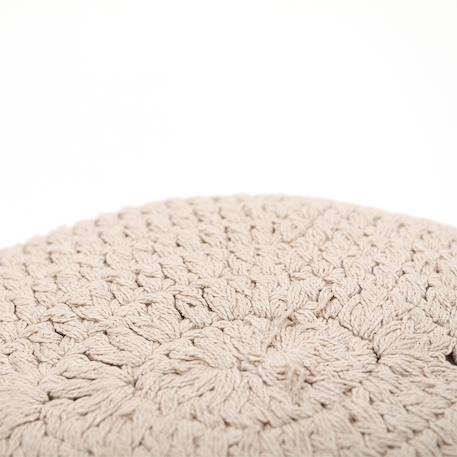 Coussin bohème coton crochet plume Ecru+Moutarde+Nude 6 - vertbaudet enfant 