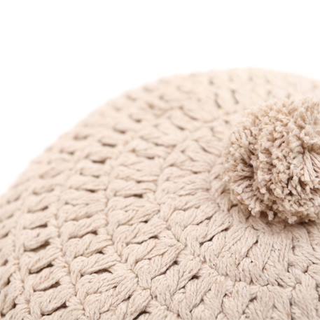 Coussin coton rond crochet lenka Ecru+Moutarde+Nude 6 - vertbaudet enfant 